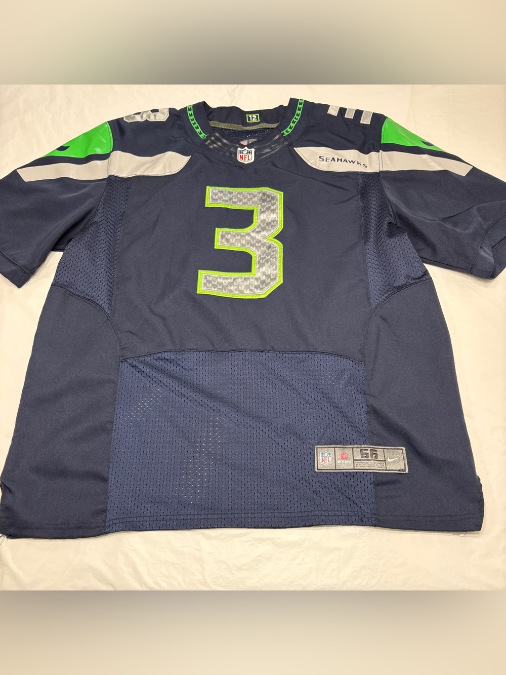 Nike NFL Seattle Seahawks Russell Wilson #3 Jersey Men’s 56 3XL